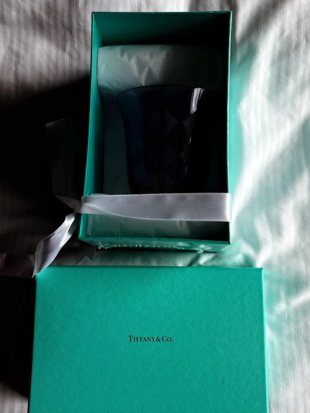 Tiffany Berries Collection Water Glass in Amethyst Purple Lead Crystal, NWT